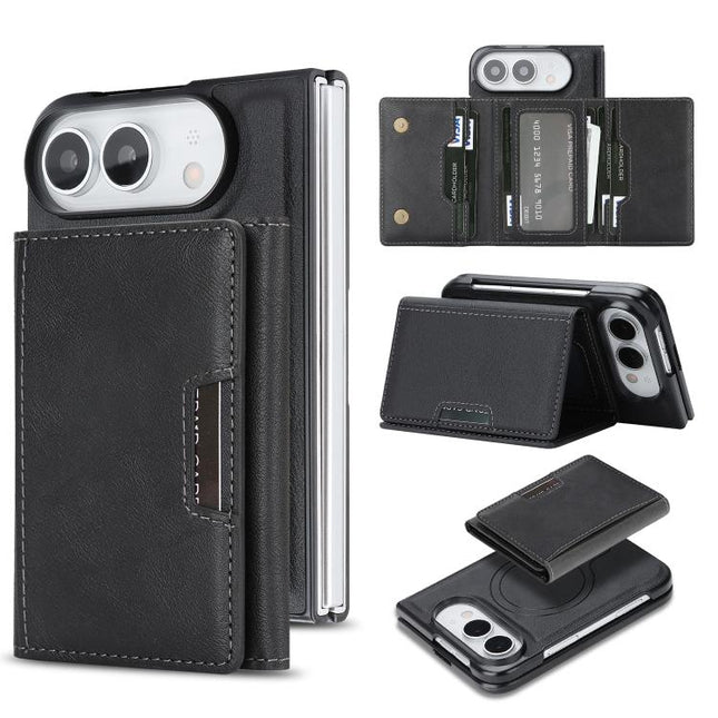 Kalebol Strong Magnetic MagSafe Tri-Fold Wallet Leather Phone Case, For iPhone Duo, For iPhone 18 Pro, For iPhone 18 Pro Max, For iPhone 17e / 16e