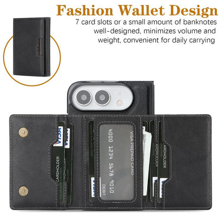 Kalebol Strong Magnetic MagSafe Tri-Fold Wallet Leather Phone Case, For iPhone Duo, For iPhone 18 Pro, For iPhone 18 Pro Max, For iPhone 17e / 16e