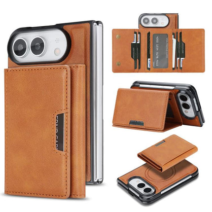 Kalebol Strong Magnetic MagSafe Tri-Fold Wallet Leather Phone Case, For iPhone Duo, For iPhone 18 Pro, For iPhone 18 Pro Max, For iPhone 17e / 16e