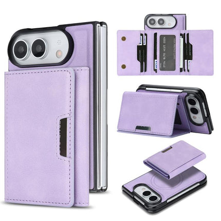 Kalebol Strong Magnetic MagSafe Tri-Fold Wallet Leather Phone Case, For iPhone Duo, For iPhone 18 Pro, For iPhone 18 Pro Max, For iPhone 17e / 16e