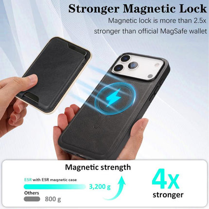 Kalebol Slim MagSafe Ring Magnetic Card Bag Leather Phone Case, For iPhone 17 Pro, For iPhone 17, For iPhone Air