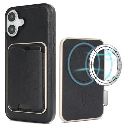Kalebol Slim MagSafe Ring Magnetic Card Bag Leather Phone Case, For iPhone 17 Pro, For iPhone 17, For iPhone Air