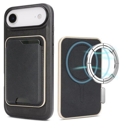 Kalebol Slim MagSafe Ring Magnetic Card Bag Leather Phone Case, For iPhone 17 Pro, For iPhone 17, For iPhone Air