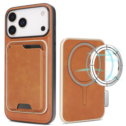 Kalebol Slim MagSafe Ring Magnetic Card Bag Leather Phone Case, For iPhone Duo, For iPhone 18 Pro, For iPhone 18 Pro Max, For iPhone 17 Pro Max