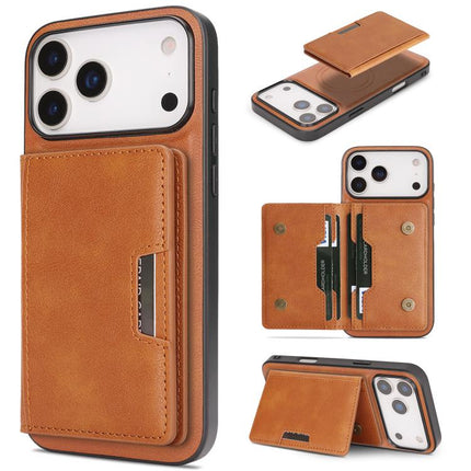 Kalebol Strong MagSafe Magnetic Two-Fold Card Bag Leather Phone Case, For iPhone Duo, For iPhone 18 Pro, For iPhone 18 Pro Max, For iPhone 17 Pro Max