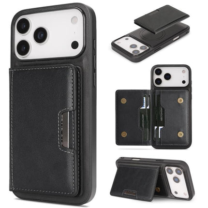 Kalebol Strong MagSafe Magnetic Two-Fold Card Bag Leather Phone Case, For iPhone Duo, For iPhone 18 Pro, For iPhone 18 Pro Max, For iPhone 17 Pro Max