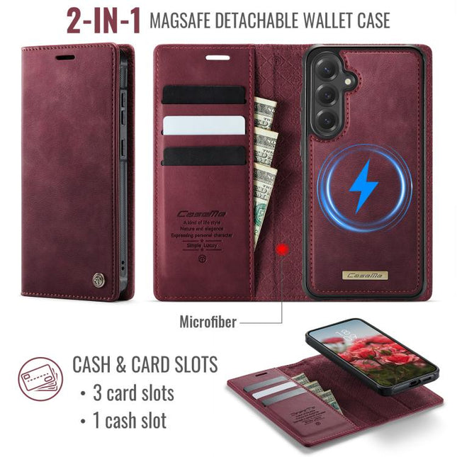 CaseMe C49 Magnetic RFID Blocking Detachable Wallet Leather Phone Case, For Samsung Galaxy S23 FE 5G, For Samsung Galaxy A54 5G, For Samsung Galaxy S23 Ultra 5G, For Samsung Galaxy S23+ 5G