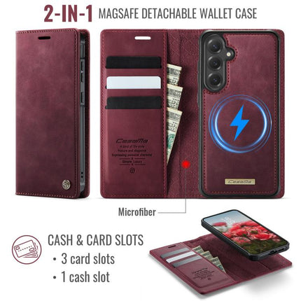 CaseMe C49 Magnetic RFID Blocking Detachable Wallet Leather Phone Case, For Samsung Galaxy S24 FE 5G, For Samsung Galaxy A14 5G / M44, For Samsung Galaxy A55 / A35 5G, For Samsung Galaxy S24 Ultra 5G