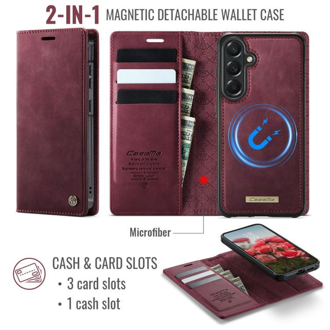 CaseMe C49 Magnetic RFID Blocking Detachable Wallet Leather Phone Case, For Samsung Galaxy A57 5G, For Galaxy S25 FE, For Samsung Galaxy S25 Edge 5G, For Samsung Galaxy A56 5G
