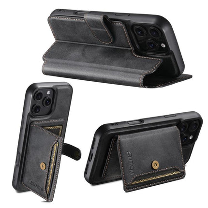 Suteni Q05S1 3-in-1 Detachable Wallet MagSafe Leather Phone Case, For iPhone 14, For iPhone 14 Pro, For iPhone 14 Pro Max, For iPhone 13 Pro Max, For iPhone 13 Pro, For iPhone 13, For iPhone 12, For iPhone 12 Pro Max