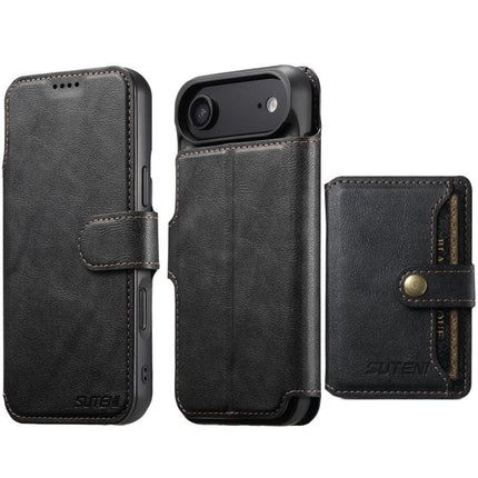 Suteni Q05S1 3-in-1 Detachable Wallet MagSafe Leather Phone Case, For iPhone 18, For iPhone 18 Pro, For iPhone 18 Pro Max, For iPhone 17 Pro Max, For iPhone 17 Pro, For iPhone 17, For iPhone Air, For iPhone 16 Pro Max