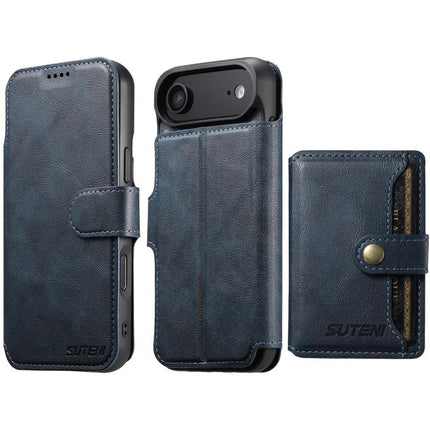 Suteni Q05S1 3-in-1 Detachable Wallet MagSafe Leather Phone Case, For iPhone 18, For iPhone 18 Pro, For iPhone 18 Pro Max, For iPhone 17 Pro Max, For iPhone 17 Pro, For iPhone 17, For iPhone Air, For iPhone 16 Pro Max
