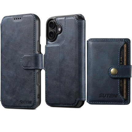 Suteni Q05S1 3-in-1 Detachable Wallet MagSafe Leather Phone Case, For iPhone 18, For iPhone 18 Pro, For iPhone 18 Pro Max, For iPhone 17 Pro Max, For iPhone 17 Pro, For iPhone 17, For iPhone Air, For iPhone 16 Pro Max