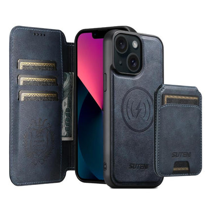 Suteni Q05S2 3-in-1 Detachable Vertical Flip Wallet MagSafe Leather Phone Case, For iPhone 13 Pro Max, For iPhone 13 Pro, For iPhone 13, For iPhone 12, For iPhone 12 Pro Max, For iPhone 12 Pro
