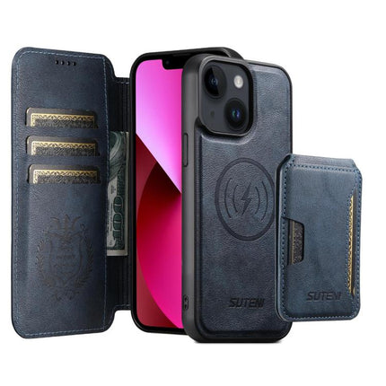 Suteni Q05S3 3-in-1 Detachable Vertical Flip Wallet MagSafe Leather Phone Case, For iPhone 13 Pro Max, For iPhone 13 Pro, For iPhone 13, For iPhone 12, For iPhone 12 Pro Max, For iPhone 12 Pro