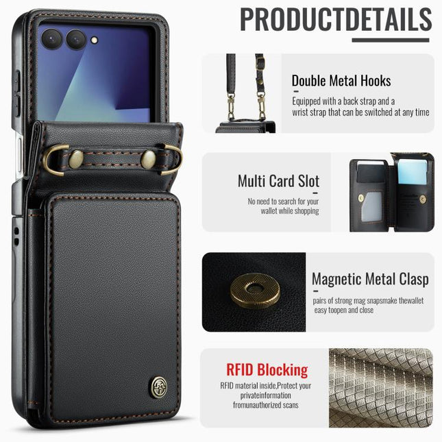 CaseMe C22 Card Slots Holder RFID Anti-theft Phone Case, For Galaxy Z Flip8 5G, For  Galaxy Z Flip7 5G, For  Galaxy Z Flip6 / Flip7 FE
