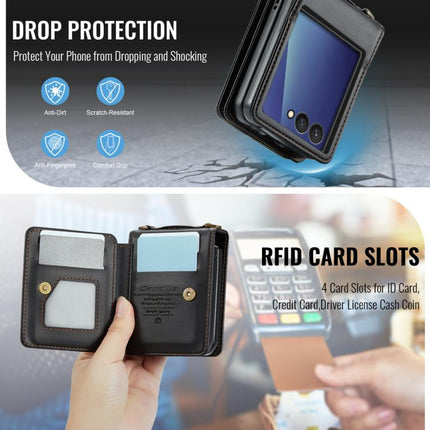 CaseMe C22 Card Slots Holder RFID Anti-theft Phone Case, For Galaxy Z Flip8 5G, For  Galaxy Z Flip7 5G, For  Galaxy Z Flip6 / Flip7 FE