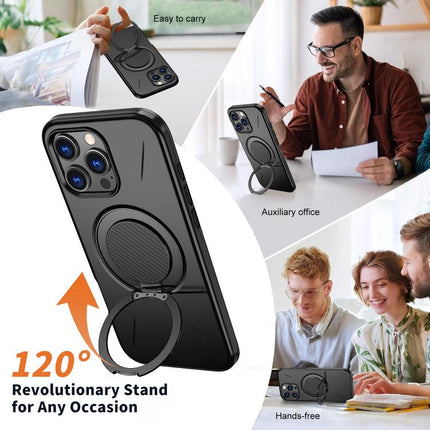 Kalebol Magnetic MagSafe Rotation Holder PC Phone Case, For iPhone 15 Pro, For iPhone 15, For iPhone 14