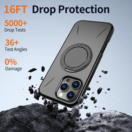 Kalebol Magnetic MagSafe Rotation Holder PC Phone Case, For iPhone 13 Pro, For iPhone 13