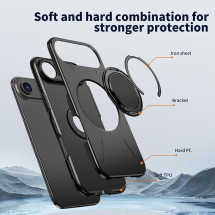 Kalebol Magnetic MagSafe Rotation Holder PC Phone Case, For iPhone Air, For iPhone 16 Pro Max, For iPhone 16 Pro