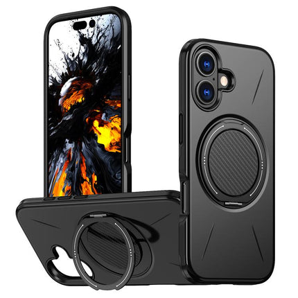 Kalebol Magnetic MagSafe Rotation Holder PC Phone Case, For iPhone 16 Plus, For iPhone 16, For iPhone 15 Pro Max