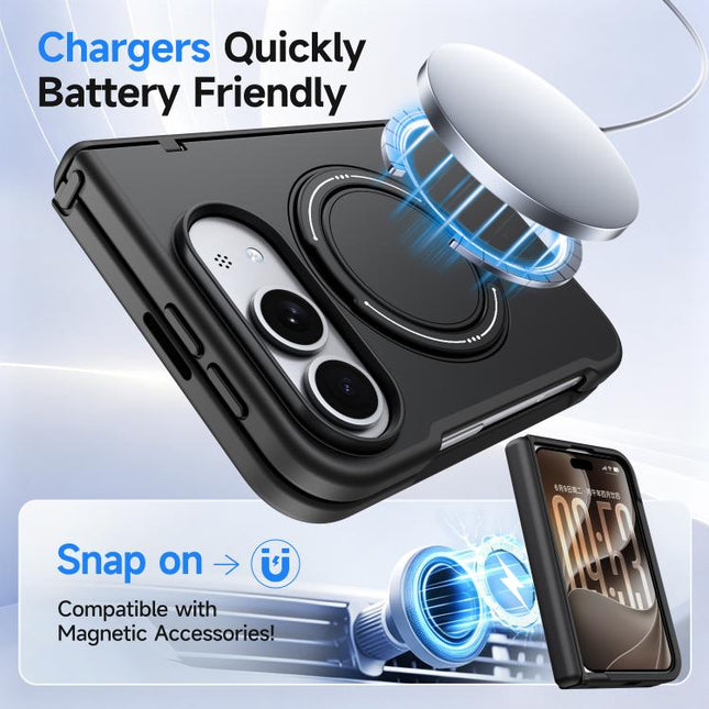 Kalebol Magnetic MagSafe Rotation Holder PC Phone Case, For iPhone 18 Pro, For iPhone 18 Pro Max, For iPhone 17e / 16e