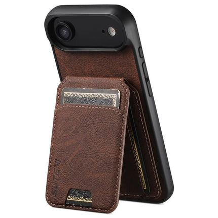 Suteni H02 Litchi Leather Card Wallet Stand Back Phone Case, For iPhone 18, For iPhone 18 Pro, For iPhone 18 Pro Max, For iPhone 17 Pro Max, For iPhone 17 Pro, For iPhone 17, For iPhone Air