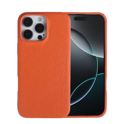 Litchi Texture Genuine Leather MagSafe Back Phone Case, For iPhone 14 Pro, For iPhone 14 Pro Max