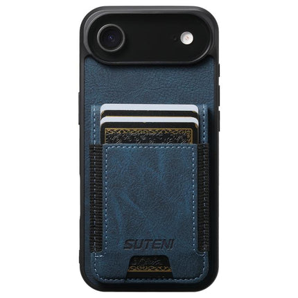 Suteni H03 Litchi Leather Card Bag Stand Back Phone Case, For iPhone 18, For iPhone 18 Pro, For iPhone 18 Pro Max, For iPhone 17 Pro Max, For iPhone 17 Pro, For iPhone 17, For iPhone Air