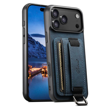 Suteni H13 Litchi Leather Wrist Strap Wallet Back Phone Case, For iPhone 18, For iPhone 18 Pro, For iPhone 18 Pro Max, For iPhone 17 Pro Max, For iPhone 17 Pro, For iPhone 17, For iPhone Air
