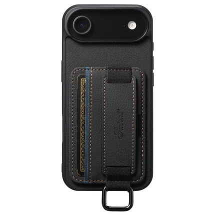 Suteni H13 Litchi Leather Wrist Strap Wallet Back Phone Case, For iPhone 18, For iPhone 18 Pro, For iPhone 18 Pro Max, For iPhone 17 Pro Max, For iPhone 17 Pro, For iPhone 17, For iPhone Air