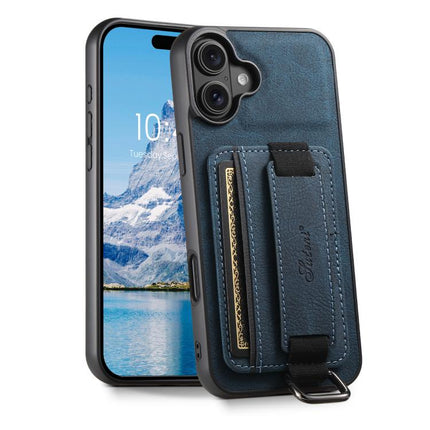 Suteni H13 Litchi Leather Wrist Strap Wallet Back Phone Case, For iPhone 18, For iPhone 18 Pro, For iPhone 18 Pro Max, For iPhone 17 Pro Max, For iPhone 17 Pro, For iPhone 17, For iPhone Air