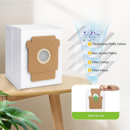 JUNSUNMAY 6pcs Robot Cleaner Non-woven Fabrics Dust Bag for iRobot Roomba Plus 405 / 505 Combo, Dust Bag