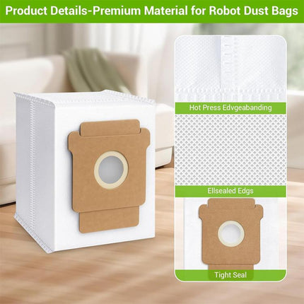 JUNSUNMAY 6pcs Robot Cleaner Non-woven Fabrics Dust Bag for iRobot Roomba Plus 405 / 505 Combo, Dust Bag