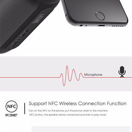 BQ615 PRO Kabelloser HiFi-Stereolautsprecher mit farbenfrohen LEDs, kombiniert Bluetooth + TF-Karten-Player + FM-Radio + AUX + NFC, BQ615 PRO