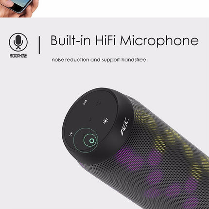 BQ615 PRO Kabelloser HiFi-Stereolautsprecher mit farbenfrohen LEDs, kombiniert Bluetooth + TF-Karten-Player + FM-Radio + AUX + NFC, BQ615 PRO