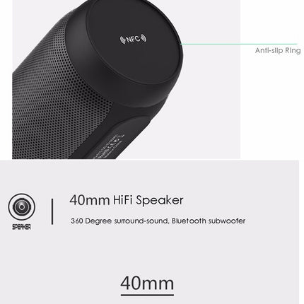 BQ615 PRO Kabelloser HiFi-Stereolautsprecher mit farbenfrohen LEDs, kombiniert Bluetooth + TF-Karten-Player + FM-Radio + AUX + NFC, BQ615 PRO