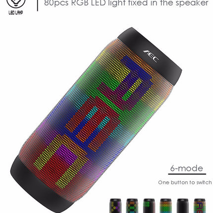 BQ615 PRO Kabelloser HiFi-Stereolautsprecher mit farbenfrohen LEDs, kombiniert Bluetooth + TF-Karten-Player + FM-Radio + AUX + NFC, BQ615 PRO