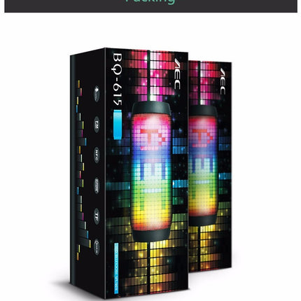 BQ615 PRO Kabelloser HiFi-Stereolautsprecher mit farbenfrohen LEDs, kombiniert Bluetooth + TF-Karten-Player + FM-Radio + AUX + NFC, BQ615 PRO