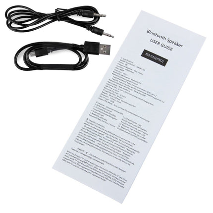 BQ615 PRO Kabelloser HiFi-Stereolautsprecher mit farbenfrohen LEDs, kombiniert Bluetooth + TF-Karten-Player + FM-Radio + AUX + NFC, BQ615 PRO