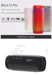 BQ615 PRO Colorful LED Wireless HiFi Stereo Speaker, Combines Bluetooth + TF card player + FM radio + AUX + NFC, BQ615 PRO