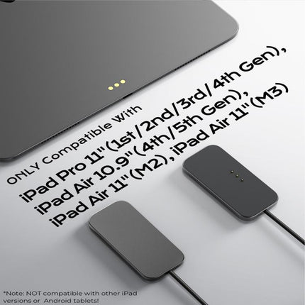 For iPad Air 11 / Air 10.9 Fast Charging Smart PIN Magnetic Charger Wireless Charging Pad with Type-C Cable, For iPad Air 11 / Air 10.9