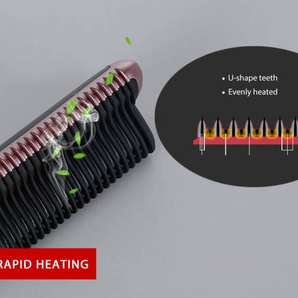 K-SKIN KD388A Electric Ceramic Hair Straightener Combs PTC Heating Hair Care Styling Comb Auto Massager Straightening Lrons