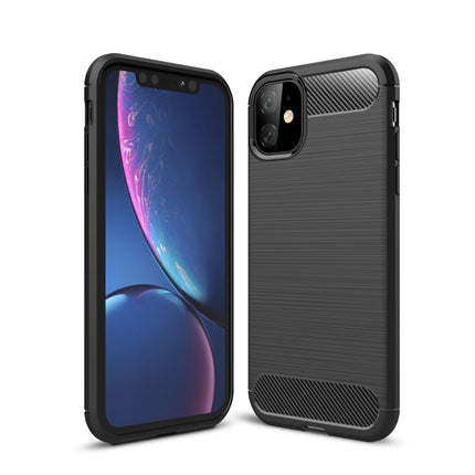 Brushed Texture Carbon Fiber TPU Case for iPhone XIR 2019, For iPhone 11
