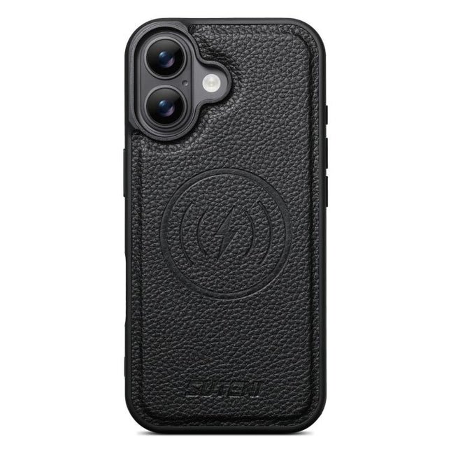Suteni G5 Large Litchi Texture Vegan Leather Magnetic Back Phone Case, For iPhone 18, For iPhone 18 Pro, For iPhone 18 Pro Max, For iPhone 17 Pro Max, For iPhone 17 Pro, For iPhone 17, For iPhone 16 Pro Max, For iPhone 16 Pro, For iPhone 16 Plus       ...