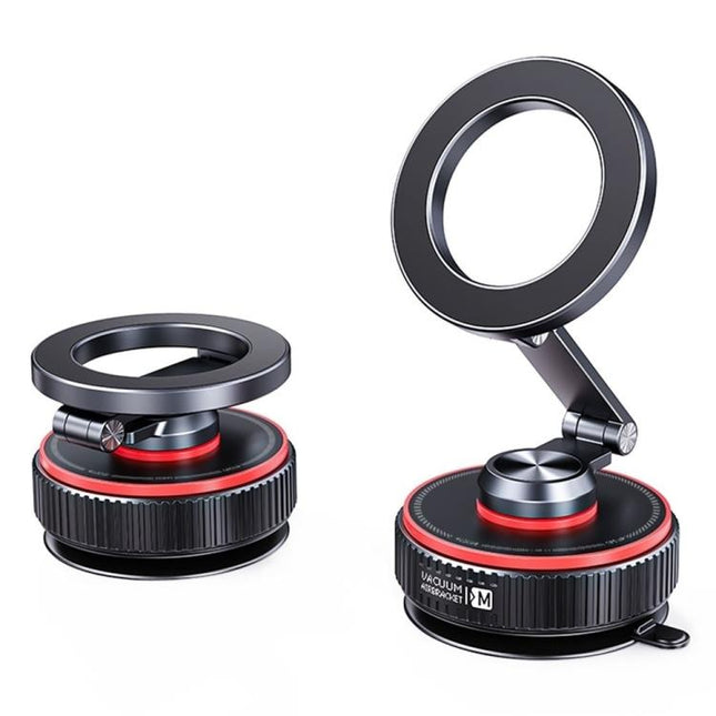 X66 720-Degree Triple-Axis Rotation Folding Magnetic Car Vacuum Suction Cup Phone Holder, X66 (Black)