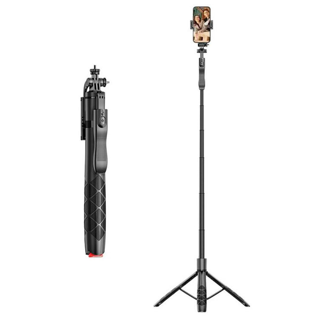 L16TT Auto Pop Up Tripod Anti Shake Floor Stand Aluminum Alloy Pole Extendable Selfie Stick, L16TT