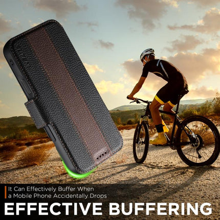 Suteni Q08 2-in-1 Multi-function Magnetic Wallet Big Litchi Vegan Leather Phone Case, For iPhone 16 Pro Max, For iPhone 16 Pro, For iPhone 16, For iPhone 15 Pro Max, For iPhone 15 Pro, For iPhone 15