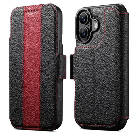 Suteni Q08 2-in-1 Multi-function Magnetic Wallet Big Litchi Vegan Leather Phone Case, For iPhone 16 Pro Max, For iPhone 16 Pro, For iPhone 16, For iPhone 15 Pro Max, For iPhone 15 Pro, For iPhone 15