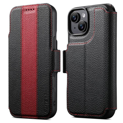 Suteni Q08 2-in-1 Multi-function Magnetic Wallet Big Litchi Vegan Leather Phone Case, For iPhone 14, For iPhone 14 Pro, For iPhone 14 Pro Max, For iPhone 13 Pro Max, For iPhone 13 Pro, For iPhone 13